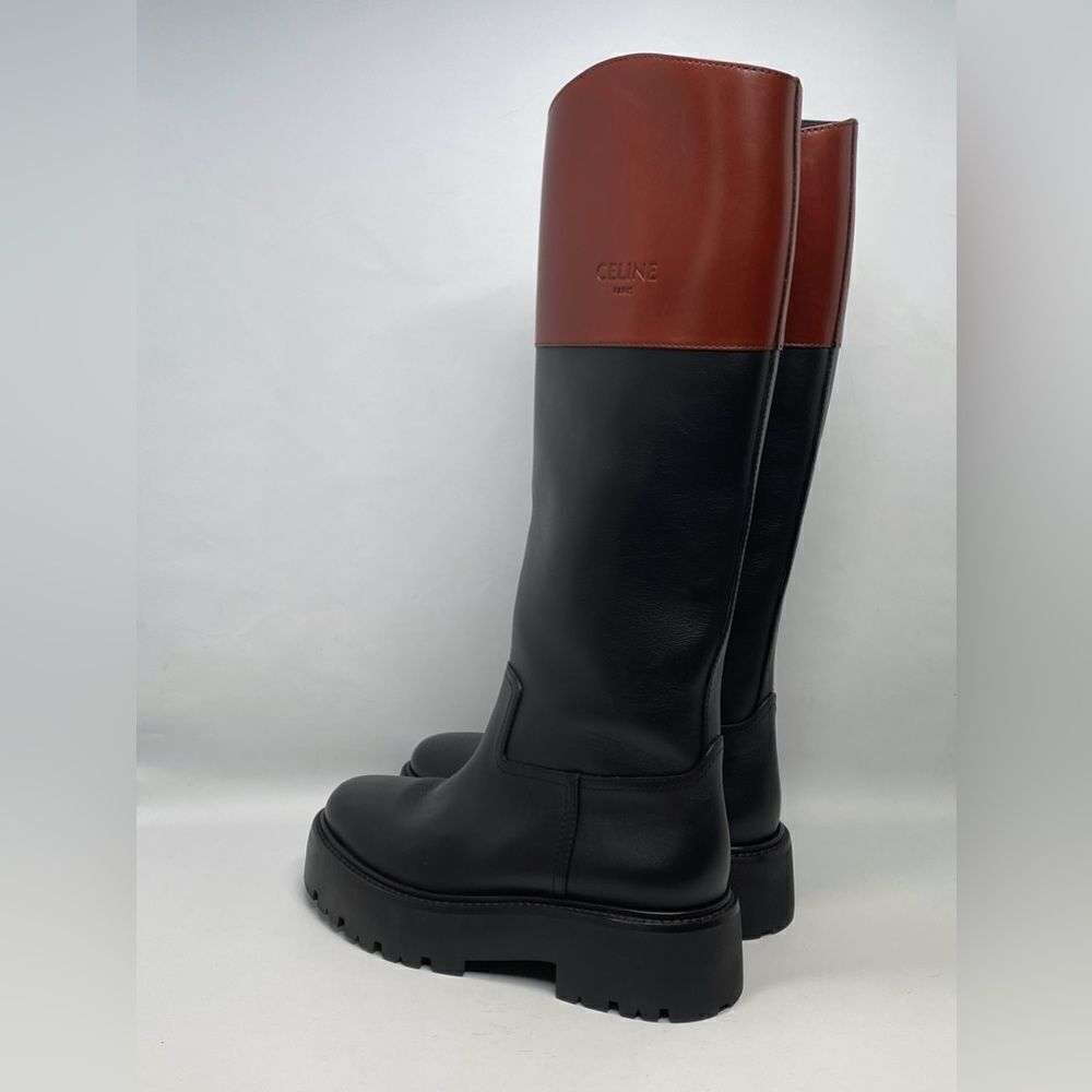 Celine Bulky High boots In Calfskin Black/Brown size 39 - Picture 4 of 13